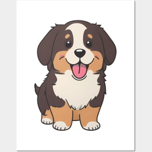 Happy Bernese Mountain Dog Posters and Art